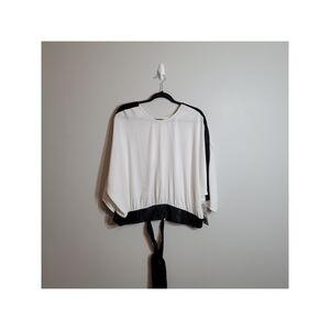 Zara White Open Back Tie Back Wide Sleeve Blouse Size XL